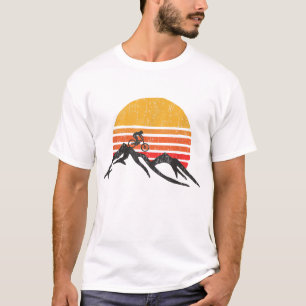 Mountain Bike Vintager Sonnenuntergang Grafik T-Shirt