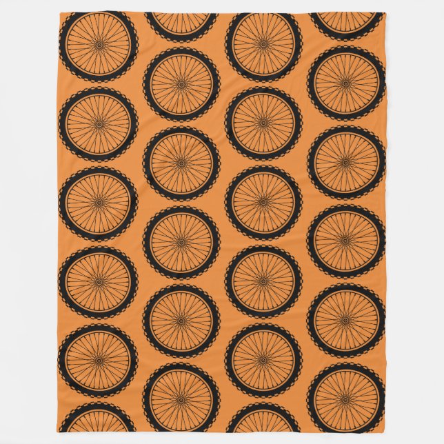 Mountain Bike Wheel - Schwarz auf Orange Fleecedecke (Vorderseite)