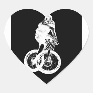 Mountain Biker MTB BMX CYCLIST Heart Sticker