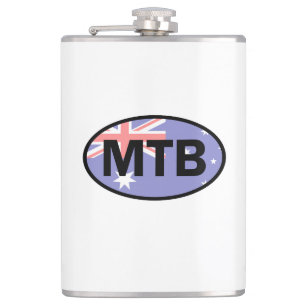 Mountain Biking Australia Flag Flachmann