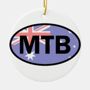 Mountain Biking Australia Flag Keramikornament