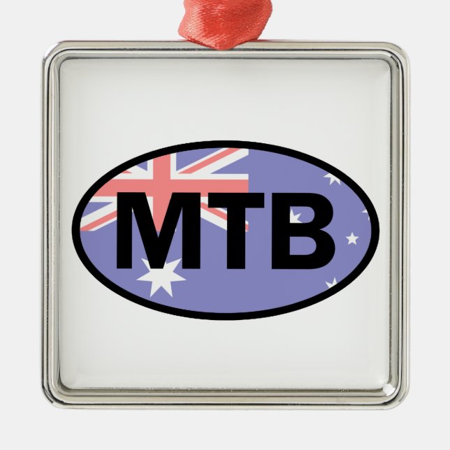 Mountain Biking Australia Flag Ornament Aus Metall (Vorne)