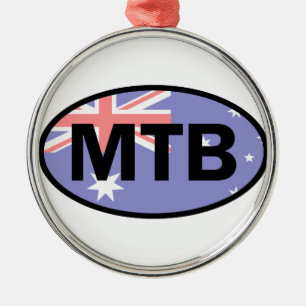 Mountain Biking Australia Flag Ornament Aus Metall