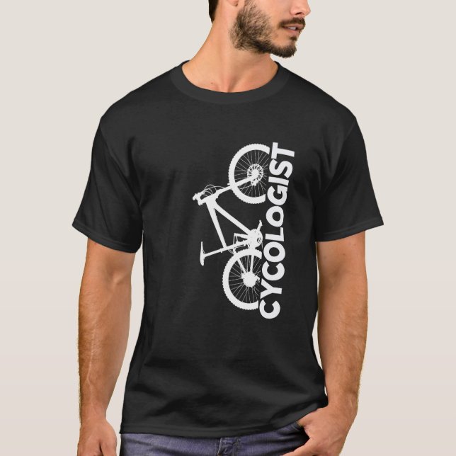 Mountain Biking Cycologist Vertical Graphic T-Shirt (Vorderseite)