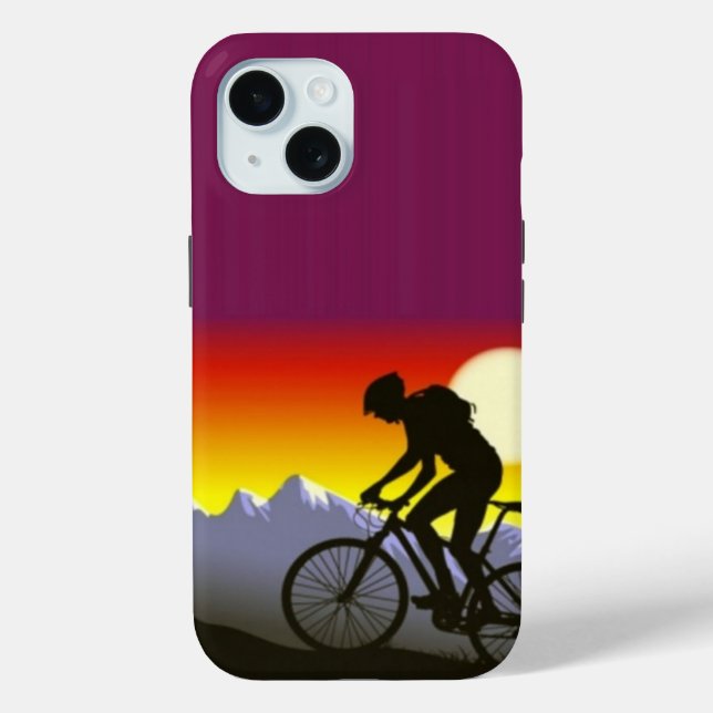 Mountain Biking - iPhone 15 Case (Rückseite)