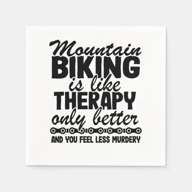 Mountain Biking Is Like Therapy Funny Quote MTB Gi Serviette (Vorderseite)