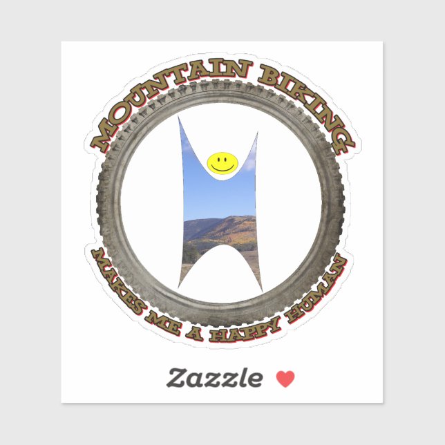 Mountain Biking macht mich zu einem glücklichen Me Aufkleber (Blatt)