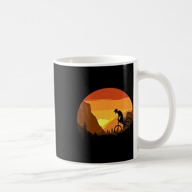 Mountain Biking Retro Sunset Trail Rider  Kaffeetasse (Rechts)