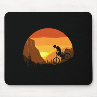 Mountain Biking Retro Sunset Trail Rider Mousepad