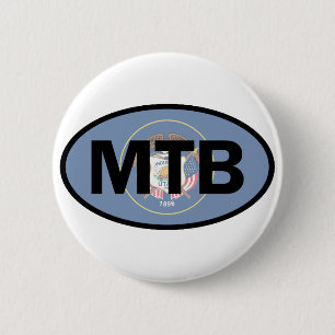 Mountain Biking Utah Flag Button