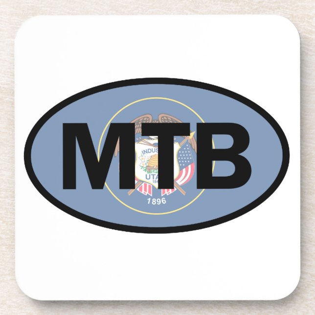 Mountain Biking Utah Flag Getränkeuntersetzer (Vorderseite)