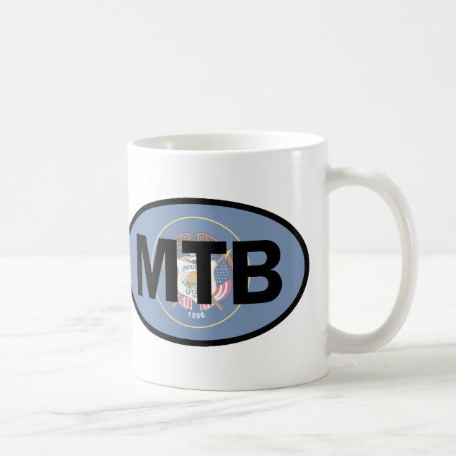 Mountain Biking Utah Flag Kaffeetasse (Rechts)
