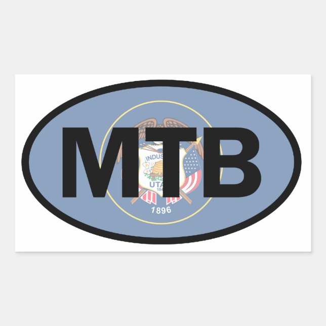 Mountain Biking Utah Flag Rechteckiger Aufkleber (Vorderseite)