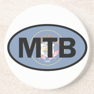 Mountain Biking Utah Flag Sandstein Untersetzer