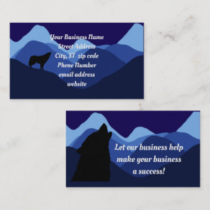 Mountain Blue Wolf 2 Side Business Card Visitenkarte