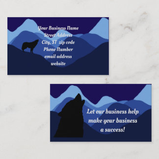 Mountain Blue Wolf 2 Side Business Card Visitenkarte