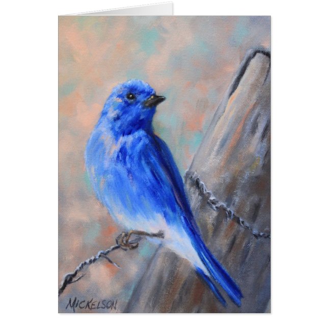 Mountain Bluebird Fine Art Grußkarte (Vorne)
