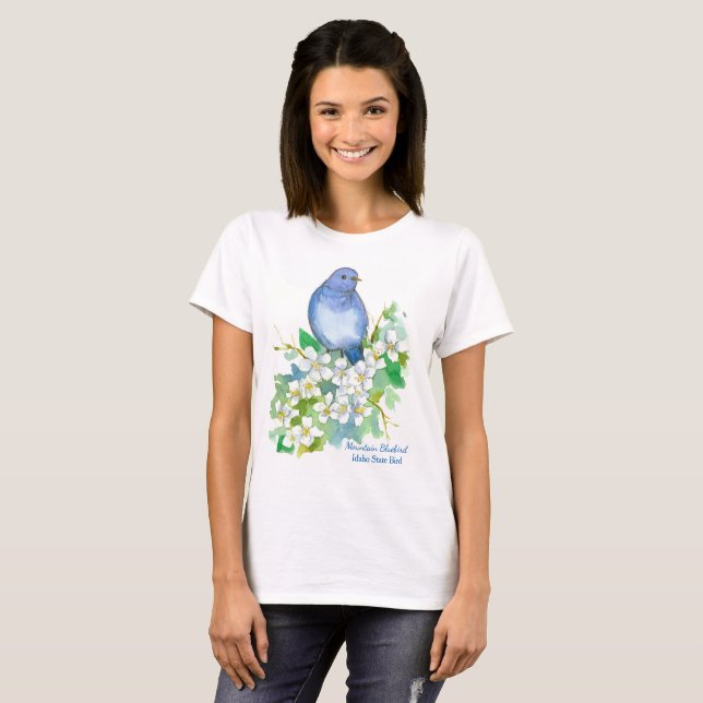 Mountain Bluebird Idaho Staat Bird T-Shirt (Vorne ganz)