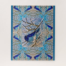 Mountain Bluebird in Snow Puzzle