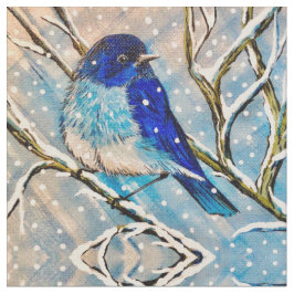 Mountain Bluebird in Snow Stoff