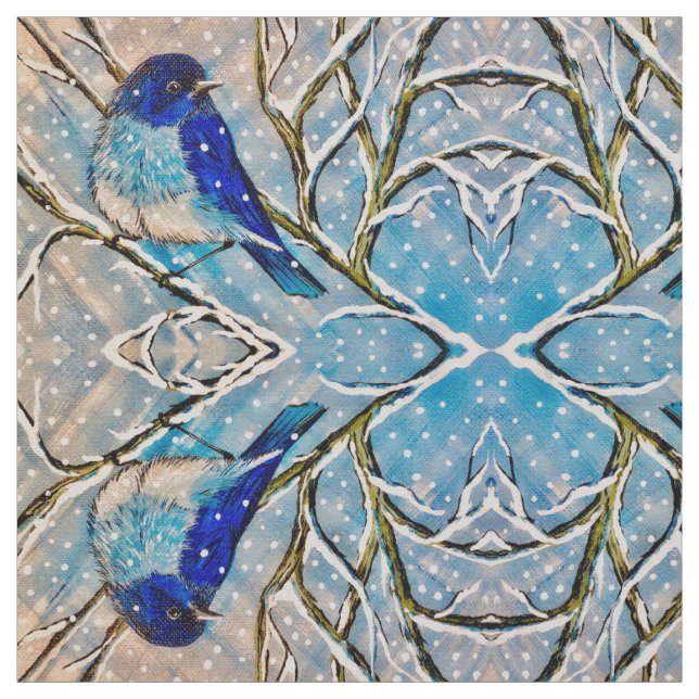 Mountain Bluebird in Snow Stoff (Muster)