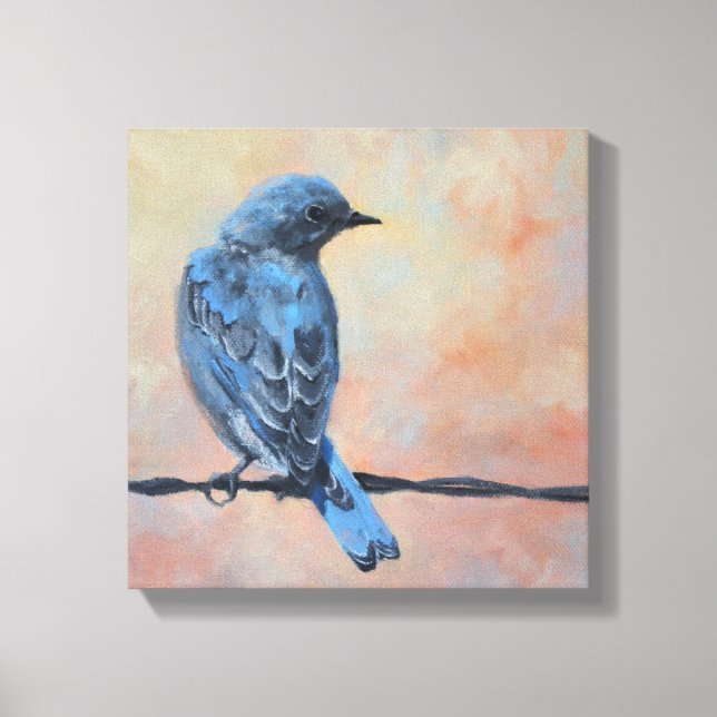 Mountain Bluebird Kunstgewerbe Canvas Leinwanddruck (Vorderseite)