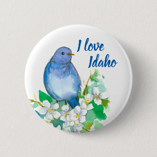 Mountain Bluebird Mock Orange Personalisiert Button