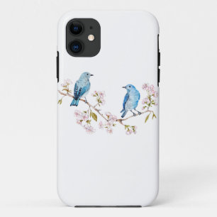 Mountain Bluebirds auf der Zweigstelle Sakura iPhone 11 Hülle
