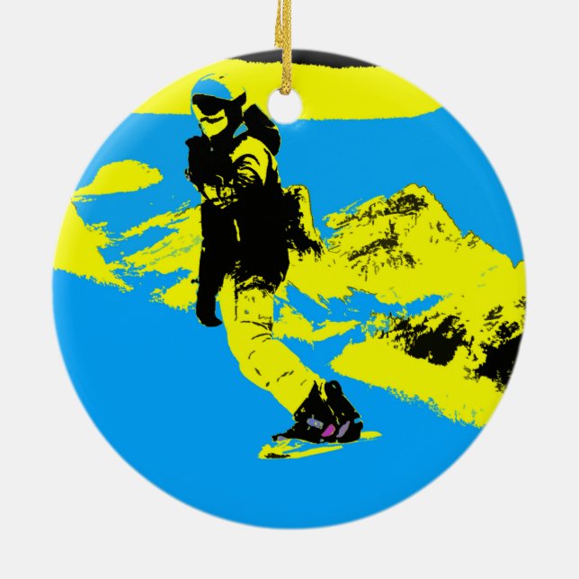 Mountain Boarding - Snowboarder Keramik Ornament (Hinten)