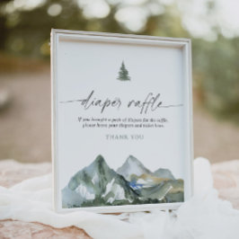 Mountain Boy Baby Dusche Windel Raffle Schild