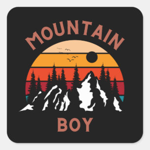 Mountain Boy Quadratischer Aufkleber