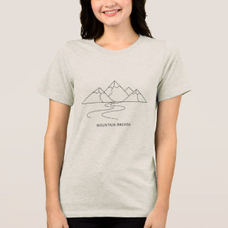 Mountain Breath Minimalistische Linienkunst Landsc Tri-Blend Shirt