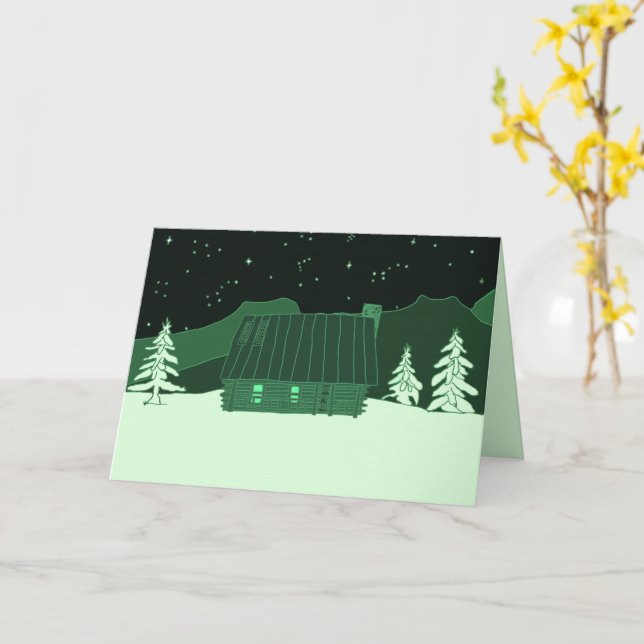 Mountain Cabin Card Karte (Gelbe Blume)