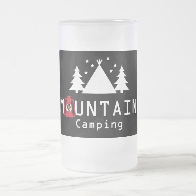 Mountain Camping Modernes Abzeichen Mattglas Bierglas (Mittel)