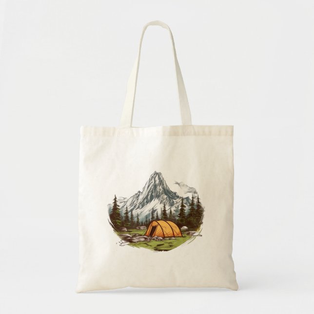 Mountain Camping Scene Tragetasche (Vorne)