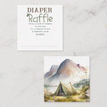 Mountain Camping Tent Diaper Raffle Game Tickets
