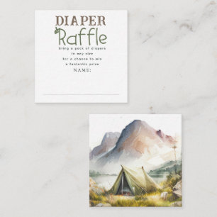 Mountain Camping Tent Diaper Raffle Game Tickets Begleitkarte