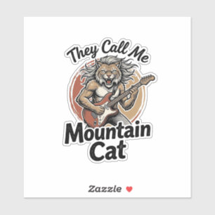 Mountain Cat Vintage Engraving Rock Grafik T-Shirt Aufkleber