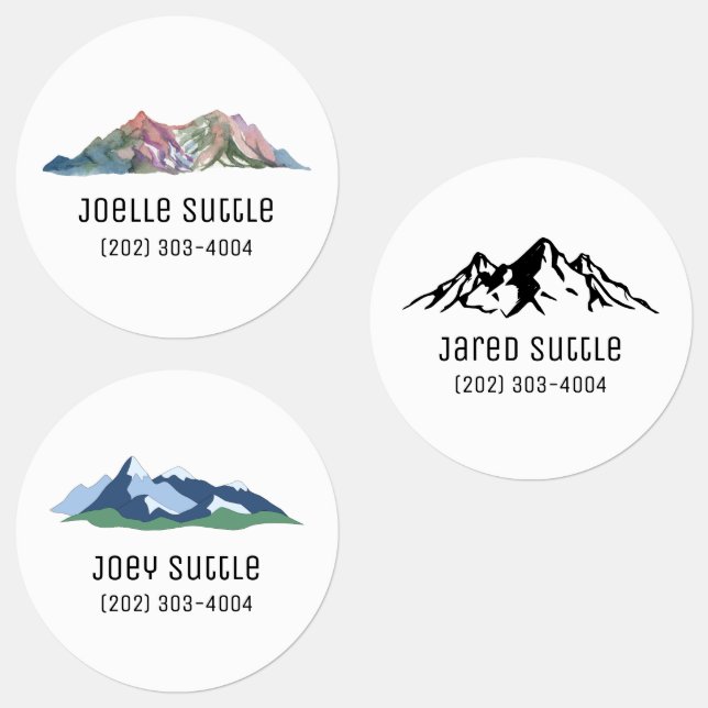 Mountain Circle Sticker Name Labels (Gruppe)