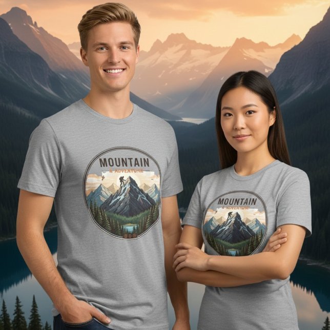 Mountain Climber Adventure Patch Herren T-Shirt Tri-Blend Shirt (Von Creator hochgeladen)
