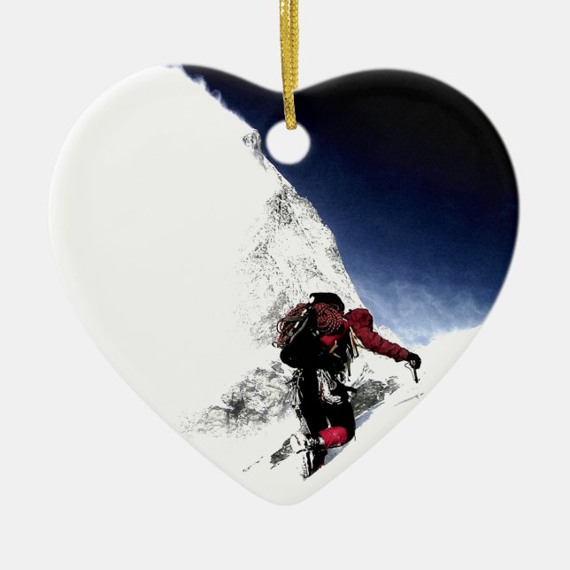 Mountain Climber Extreme Sports Keramik Ornament (Vorne)