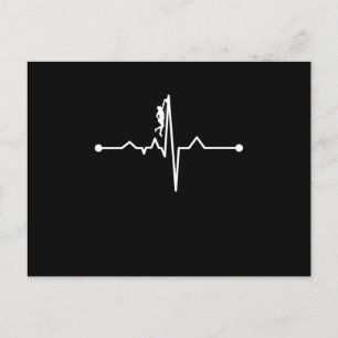 Mountain Climber Heartbeat Rock Climbing Lover Gra Ankündigungspostkarte