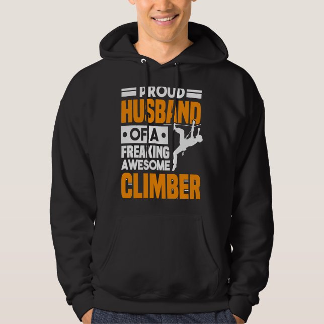 Mountain Climbing Rock Climb Climber Husband  3 Hoodie (Vorderseite)