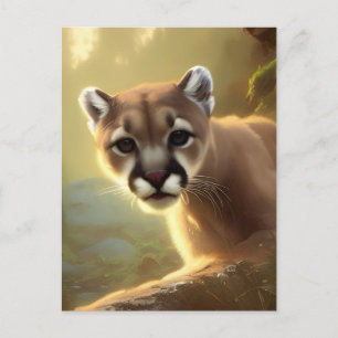 Mountain Cougar Wildlife Portrait Postkarte