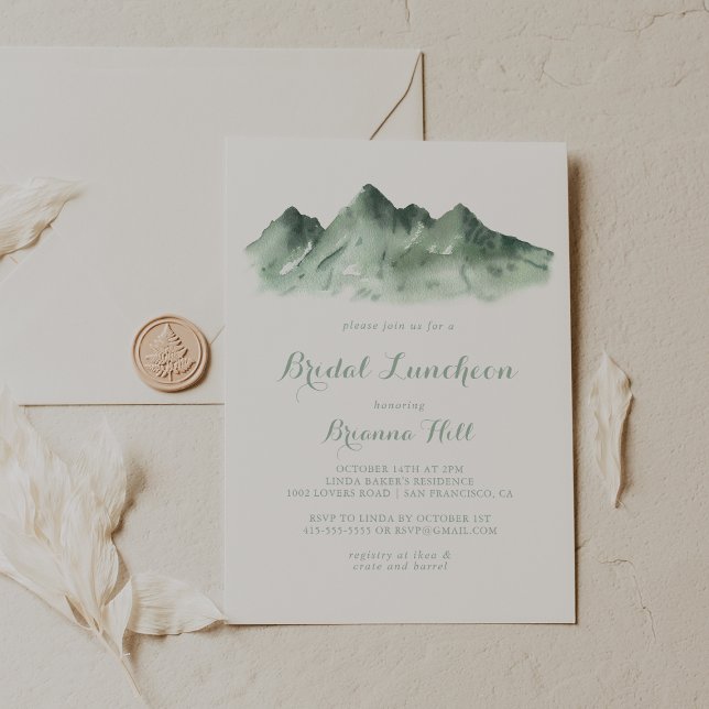 Mountain Country Bridal Luncheon Brautparty Einladung (Von Creator hochgeladen)