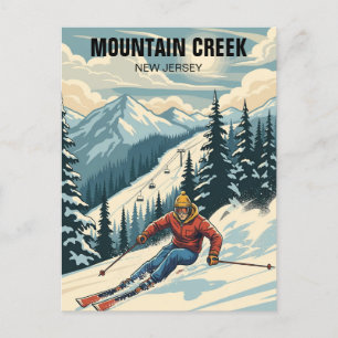 Mountain Creek Skifahren New Jersey Reise Postkarte