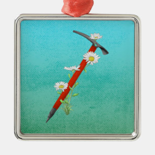 Mountain Daisy Ice Ax Ornament Aus Metall