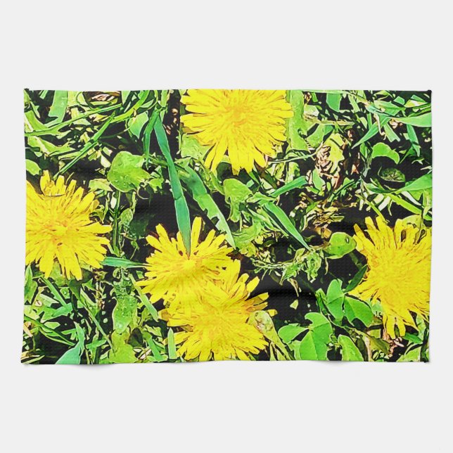 Mountain Dandelions Foto aus Ottawa Kanada Geschirrtuch (Horizontal)