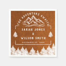 Mountain Destination einfache minimale Hochzeit Serviette