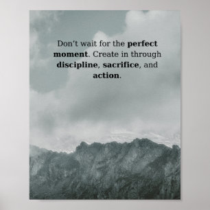Mountain Discipline Zitat Poster Perfekter Momen